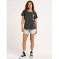 thumbnail image 3 of Roxy Women's The Sun Card Relaxed Fit Boyfriend Tee T-Shirt in Wash Black (Small, Wash Black), 3 of 6