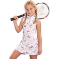 thumbnail image 2 of FYDUU Stylish Girls Tennis Dress Sleeveless Zip Neck A-Line Dresses For Girls Cartoon Printed Stand Collar Sporty Dress Sundress 4-5 Years, 2 of 6