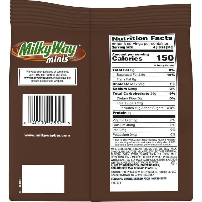 Nutrition Facts Milky Way Fun Size  