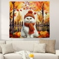 thumbnail image 2 of Happy Thanksgiving Persian Give Thanks Fall Beanie Scarf Welcome Tapestry Cat Lover Kitten Owner Gifts Wall Hanging Backdrop Home Decor - 00020, 2 of 5