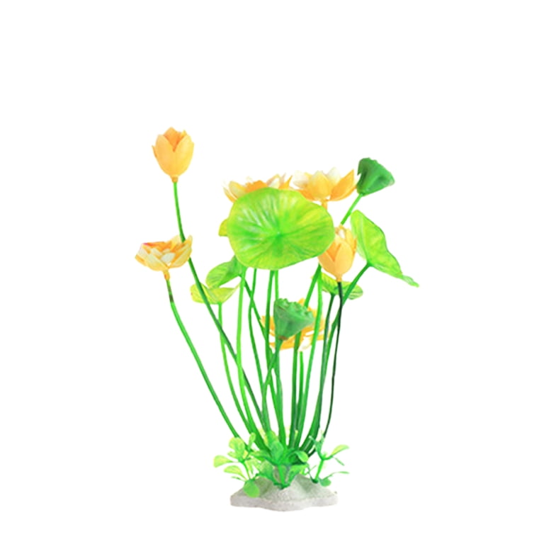 Lotusblume Aquarium Deko Künstliche Wasserpflanzen – Lotus & Gras Set Aus Kunststoff, Farbecht & Ungiftig Für Aquarien