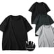 thumbnail image 1 of pstuiky camisetas de hombre, Camisa informal de manga corta y cuello redondo para hombre, color liso, talla grande, media manga ropa de hombre xl, 1 of 8