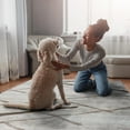thumbnail image 4 of JV Home Round Rug Stripes Beige 4 ft Washable Carpet Anti Slip, 4 of 6