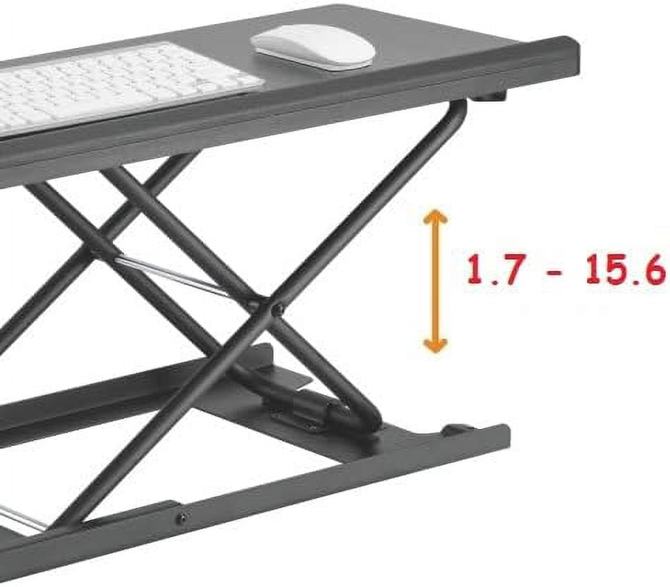 Ultra Slim 24" Laptop, Keyboard and Mouse Stand | Sit Stand Adjustable Riser for Standing Desks | Lifts Up to 15.6 Inches | 5 Height Levels