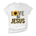 thumbnail image 6 of AOOCHASLIY Womens Tops Plus Size, Women Short Sleeve Crewneck Love Sunflower Print T-Shirts Print Casual Tees T-Shirt Blouse Tops, 6 of 6