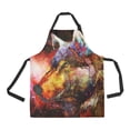 thumbnail image 1 of ASHLEIGH Wolf In Space Adjustable Bib Apron with Pockets for Women and Men Adjustable Black Neck Strap Kitchen Apron for Cooking, Grill and Baking, 1 of 1