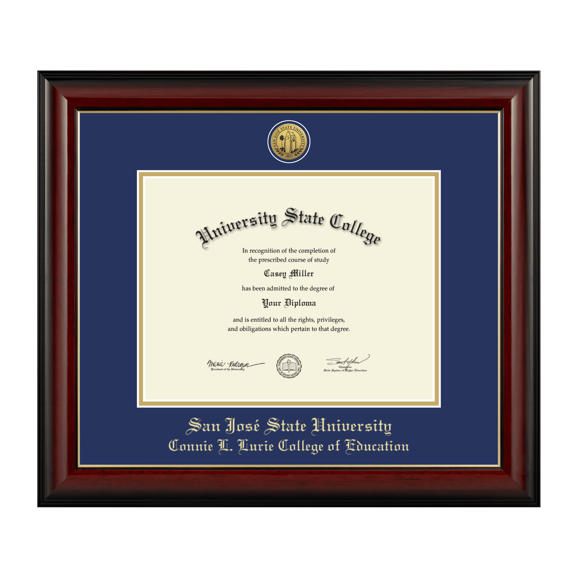 San Jose State University Connie L. Lurie College of Education Diploma Frame, Document Size 11" x 8.5"