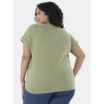 thumbnail image 3 of Terra & Sky Women's Plus Size Florida Keys Graphic Tee with Short Sleeves, Sizes 0X-5X, 3 of 5