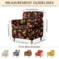 thumbnail image 7 of FKELYI Mushroom Maple Leaf Print Armchair Slipcover Stretch Couch Sofa Cover with Elastic Bottom Furniture Protector for Living Room Office Reception Reading Sofa, 7 of 7
