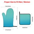 thumbnail image 2 of Cauagu Teal Turquoise Print Oven Mitts and Pot Holders 4 pcs Set,Extra Thicken Long Kitchen Oven Glove Potholders BBQ Gloves-Oven Mitts and Pot Holders(11 Inch), 2 of 6