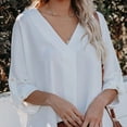 thumbnail image 5 of Blusa de mujer, top elegante, camiseta de verano, camisa de cuello en V, blusa vintage, tops tipo túnica S-2XL, 5 of 5