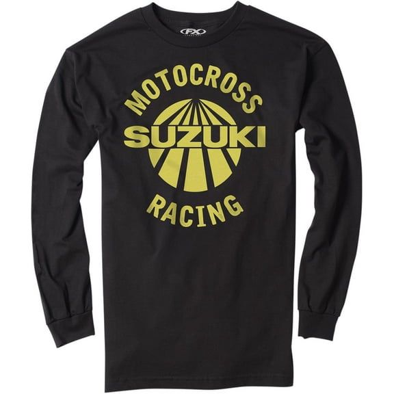 Factory Effex Suzuki Motocross Racing Vet Mens Long Sleeve Shirt Black XXL