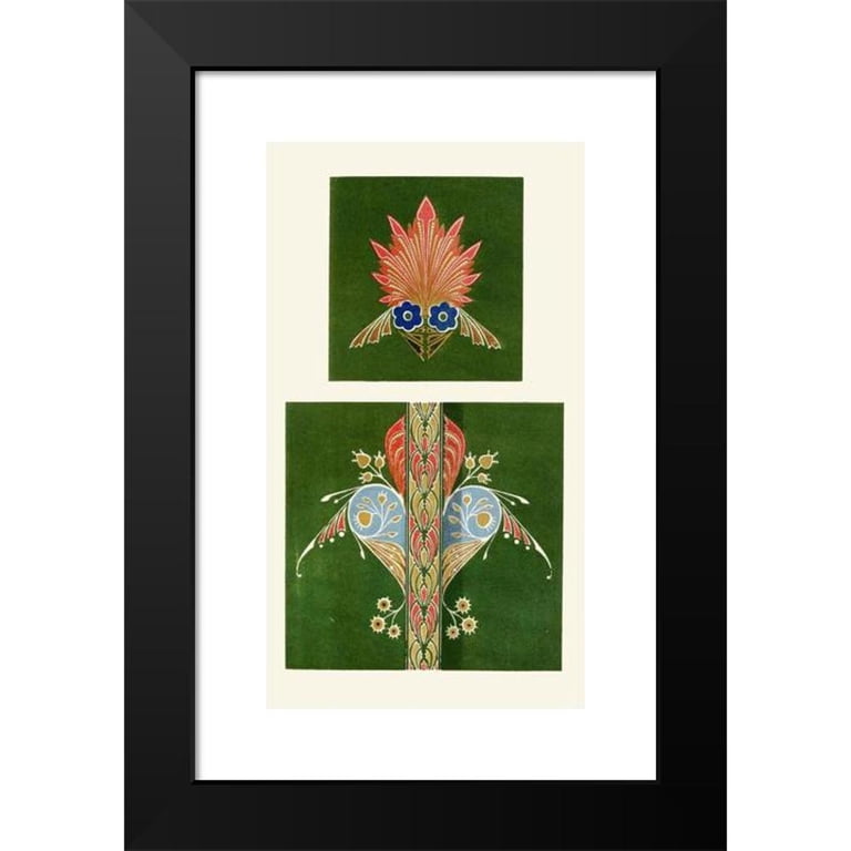 Christopher Dresser 10x14 Black Ornate Wood Framed Double Matted Museum Art Print Titled: The Art of Decorative Design Pl18 (1862)