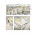 thumbnail image 3 of Yellow Golden Marble Curtain Valance for Windows/Living Room/Kitchen/Bathroom/Café, Short Rod Pocket Tier Curtain Window Treatment Panel Nature Marble Crack Abstract Topper Curtain 54''x18'', 3 of 6