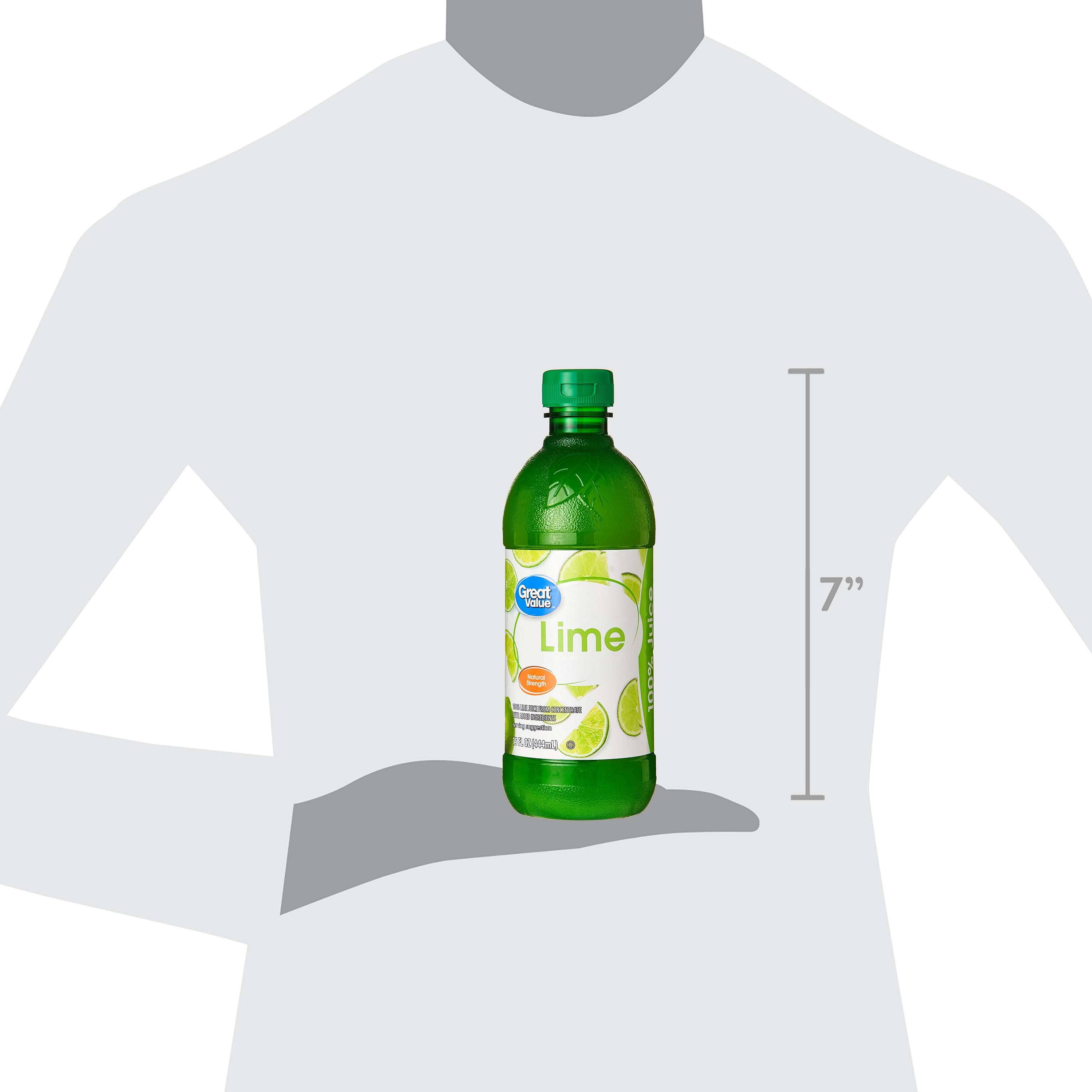 Great Value Lime 100% Juice, 15 fl oz (Shelf Stable)