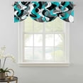 thumbnail image 2 of Tie Up Valances for Windows, Aqua Stripe Adjustable Valance Curtains Window Treatment for Living Room, Ombre Grey Moire Geometric Modern Abstract Rod Pocket Kitchen Curtains & Drapes 60x18 Inch, 2 of 9