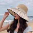 thumbnail image 3 of Bucket Hat for Women, Large Brim Fisherman Cap with Windproof Strap, Soft Beach Travel UPF 50+ Summer Hat, 3 of 6