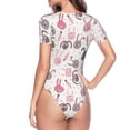 thumbnail image 3 of Uemuo Rabbit And Carrot Pattern Women's One Piece Short Sleeve Swimsuit Rash Guard Surfing Modest Quick-drying Swimsuit Beach Essentials-X-Large, 3 of 9