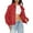 Red, variant on Womens Faux Leather Jackets Long Sleeve Vintage Jacket Casual Solid Color Zip Up Biker Coats with Pockets