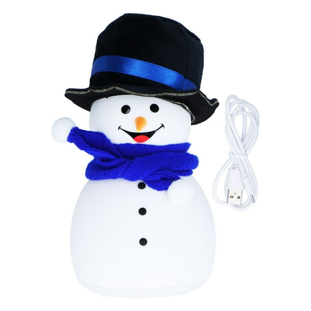 Luz nocturna, lindo diseño de muñeco de nieve, lámpara LED de silicona para noche, luz nocturna para dormir, artesanía superior Jadeshay A