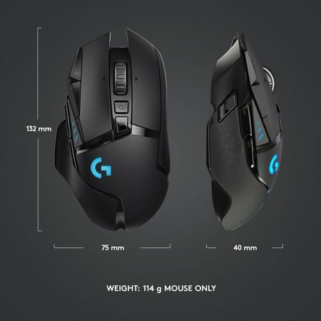 Logitech - G502 Lightspeed Wireless Optical Gaming Mouse with RGB Lighting - Black