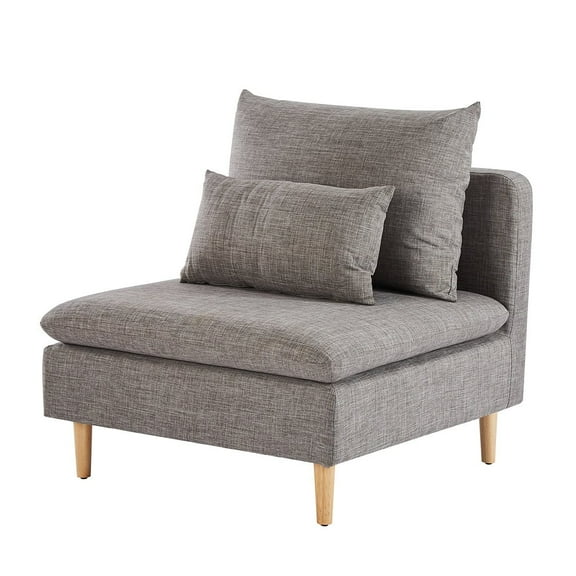 Homycasa Fabric Upholstered Armless Straight Sofa in Gray