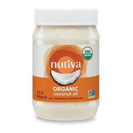 Nutiva Organic, Steam Refined Coconut Oil from non-GMO, Sustainably Farmed Coconuts, 15 Fluid Ounces