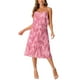 thumbnail image 2 of Vestido Floral Plisado Inspire Chic para Mujeres, Vestidos de Tirantes Espagueti con Volantes, Rosa XL, 2 of 6