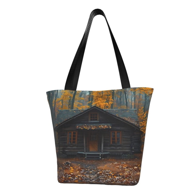 Disketp Rustic Cabin Autumn Forest for Women’s Casual Shoulder Tote Bag Cross-body Handbags for Shopping, Travel and Daily Use