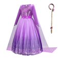 thumbnail image 1 of Niñas princesa Frozen 2 disfraz Elsa vestido púrpura con lentejuelas vestido de bola niños Snow Queen Cosplay carnaval cumpleaños fiesta ropa 7-8T --140 Gao Jinjia LED, 1 of 2