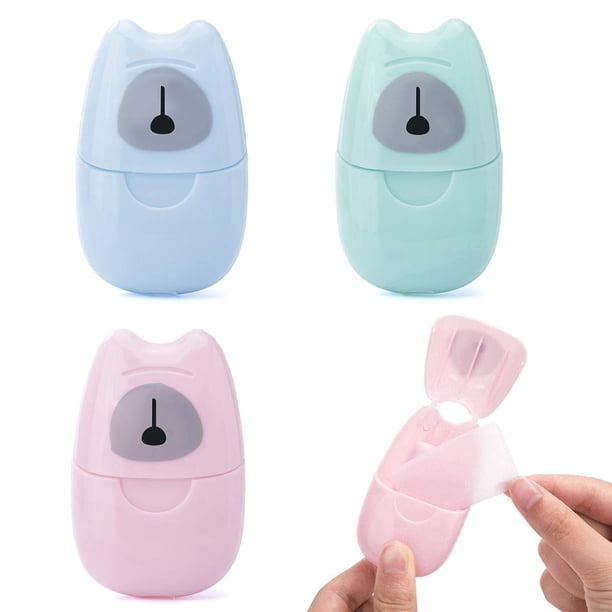 4 cajas (200 hojas) Mini hojas de papel de jabón de viaje portátiles desechables para lavarse las manos jabón de papel perfumado para exteriores, Camping senderismo Adepaton WMZL-673-4