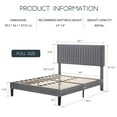 thumbnail image 7 of Einfach Full Size Platform Bed Frame with Upholstered Adjustable Velvet Vertical Tufted Headboard, Grey, 7 of 7