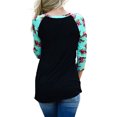 thumbnail image 3 of Nlife Pull-over à Manches 3/4 Women Floral Print Splicing, 3 of 8