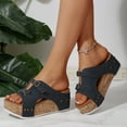 thumbnail image 5 of CQONEPT Tassel Sandals Women Wedge Shoes: Comfortable Womens Orthopedic Sandal Dressy Summer Flip Flops Fashion Walking Wedges with Adjustable Navy Size 10, 5 of 8