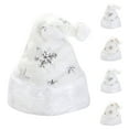 thumbnail image 4 of Santa hats White Christmas Santa Hat With Gold And Silver Sequins And Snowflake Embroidery For Adults small santa hats, 4 of 4