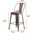thumbnail image 3 of Andeworld Metal Bar Stools Set of 4 Bar Stools with Backs Counter Stools Counter Height Stools High Back Bar Chairs 24 Inch Rusty, 3 of 9