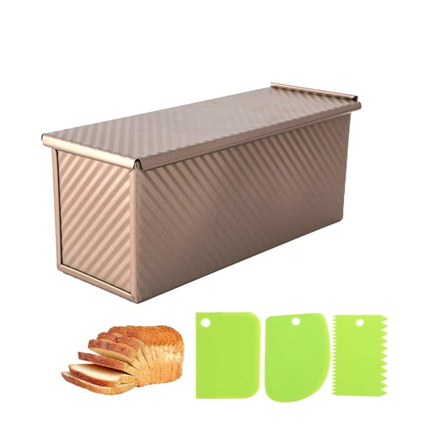 Molde para pan Spmarkt, rectangular antiadherente, de 1 kg, con tapa y raspador