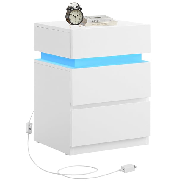 Mesa auxiliar VASAGLE LET630T12 con luces LED 35x40x55 cm