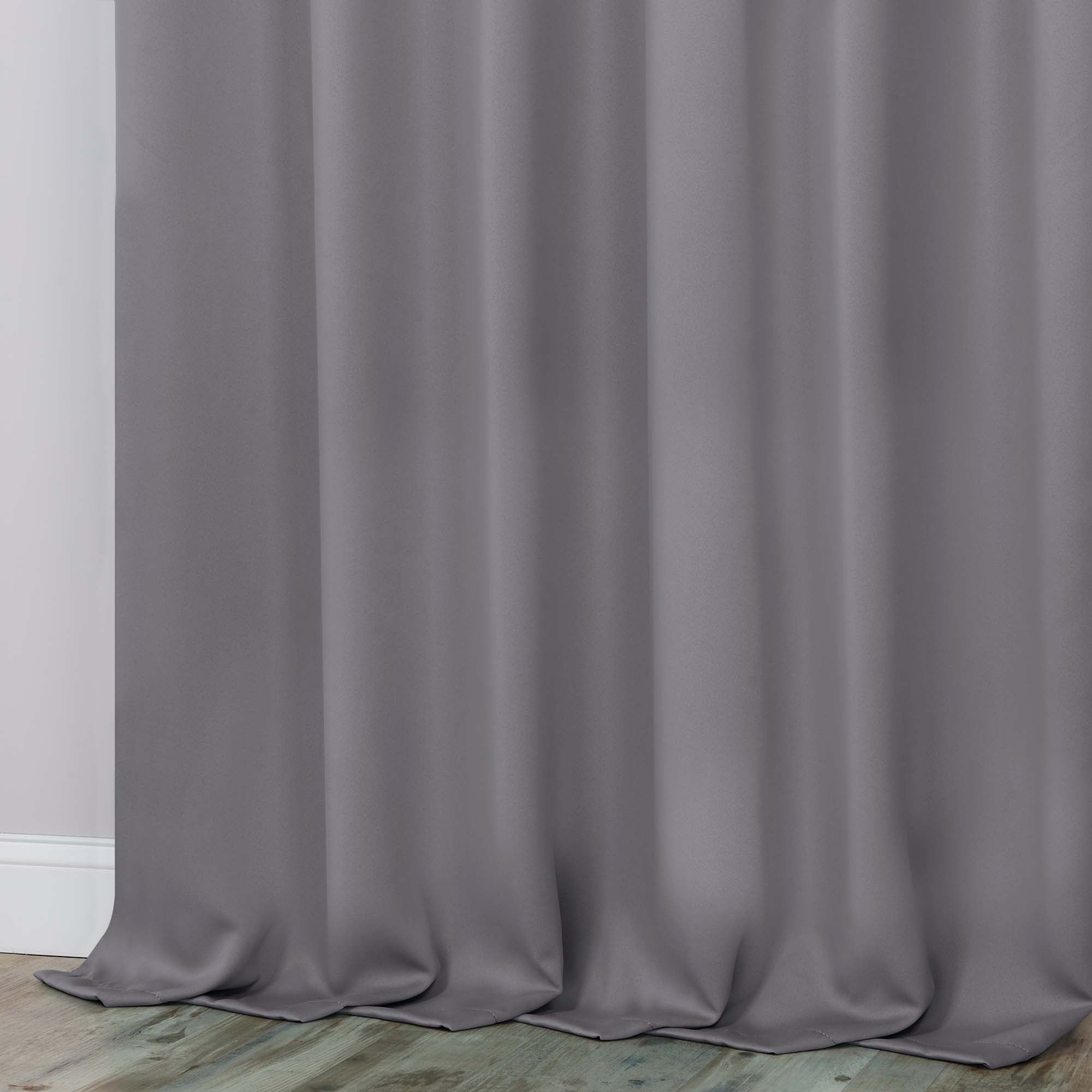 Superior Blackout Solid Light Filtering Grommet Curtain Panel Set, 46" x 84", Silver