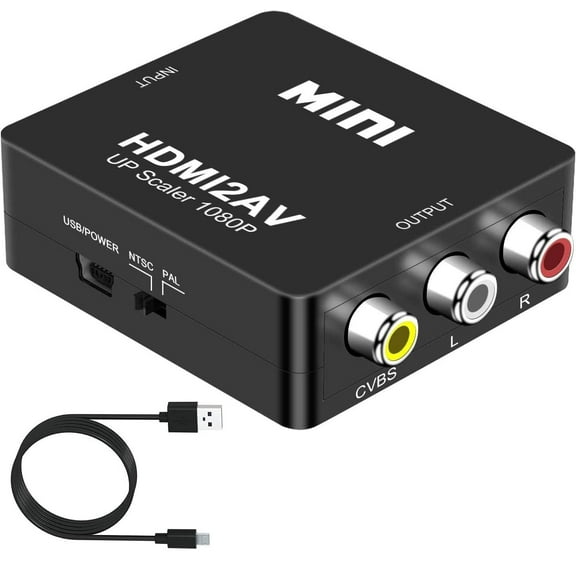 RCA to HDMI Converter - 1080P AV Composite for TV/PS3/Xbox/VHS/DVD