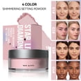 thumbnail image 2 of Shimmer Finish Setting Powder, Translucent Setting Powder,Oil Control,Waterproof,Makeup Finishing Long-Lasting,Shimmer Powder for All Skin Types,Loose Setting Powder, 2 of 4