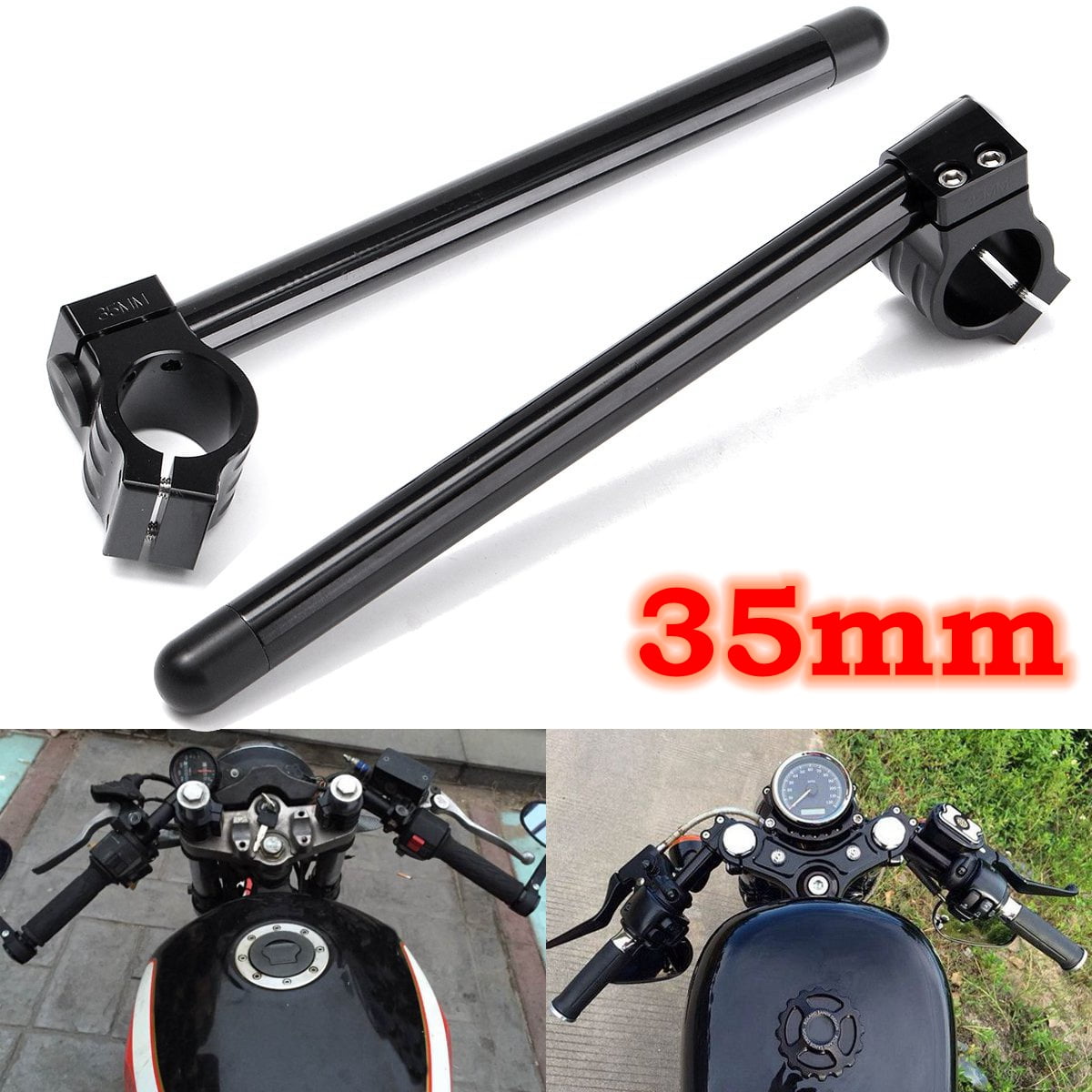 35mm 2Pcs Forks CNC Motorcycle Fork Clipons Handle Bar Riser Regular