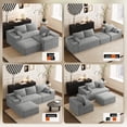 thumbnail image 6 of Wilayok 108" Oversized L-Shaped Sectional Sofa, Fluffy Corduroy Cloud Couch with Ottoman, Plush Memory Foam Boneless Modular Sectional Couch for Living Room Small Space, Light Gray, 6 of 8