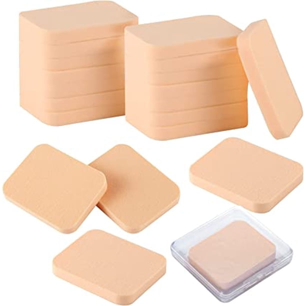 20 esponjas de maquillaje, esponja de látex para base líquida reutilizable seca y húmeda, cosmética (colores naturales)