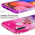 thumbnail image 4 of SPYCASE for Galaxy A11 Case Ring Kickstand w/ Tempered Glass Screen Protector Liquid Quicksand Glitter Girls Women [Shock Proof] For Galaxy A11 - Ring Pink/Purple, 4 of 4