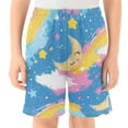 thumbnail image 2 of Sky Moon Oil Paint Pattern Athletic Shorts Breathable with Comfort Fit Drawstring Casual Sweatshorts Medium, 2 of 9
