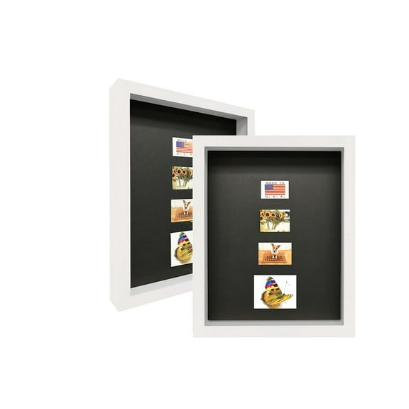 2-3/16" Deep Polystyrene Shadow Box Picture Frame - by WholesaleArtsFrames-com 12x18 2880 Series - White - Made In USA