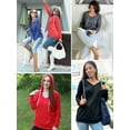 thumbnail image 6 of UVN Hoodies Sweatshirt for Women Long Sleeve Tunic Casual V Neck Pullover Tops with Pockets and Drawstring, 6 of 7