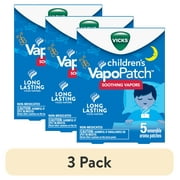 (3 pack) Vicks Vapo Patch Kids, Soothing Non-Medicated Vapor Patch for Children with Menthol Scent, 5 Count