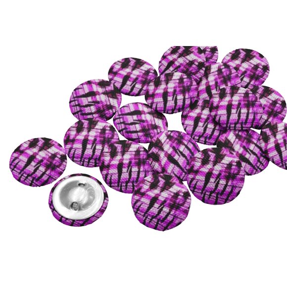 IBA Indianbeautifulart Boutons en Peau d'Animal Léopard & Tigre Violet 2 Trous Tissu en Toile Boutons & Tissus Embellissements pour Scrapbooking Lot de 50